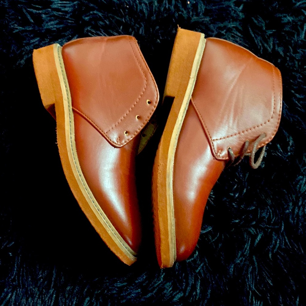 Brown leather dress shoes